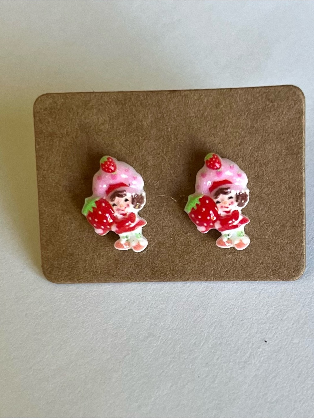 2/$15- Strawberry Shortcake Stud Earrings Handmade